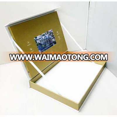 Logo Print Luxury Paper Packing Box Video Brochure Catalogue Gift Box Video Brochure With WIFI