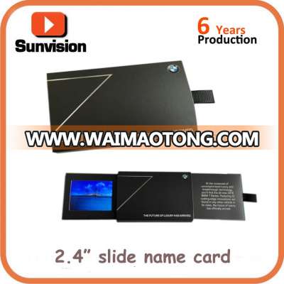 Factory Supply High quality Hot sale Bespoke 2.4 inches Slide Video Screen Brochure LCD Video greeting card